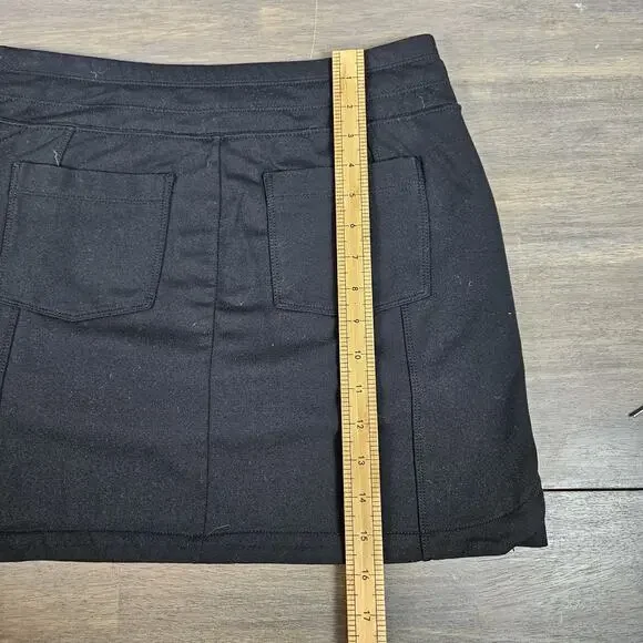 Athleta Womens Metro Skirt Skort Black Zip Pocket Lined Drawstring Size Small - Picture 7 of 7